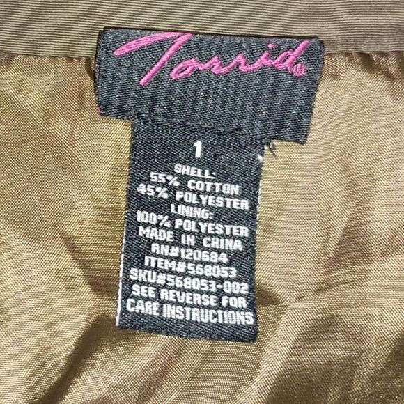 TORRID: Green Utility Jacket, Woman Size 1 (14/16) - Picture 6 of 6